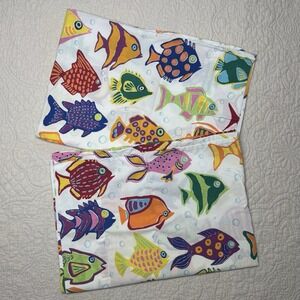 Colorful Tropical Fish Pillowcases Set of 2 Coastal Y2K Art Aesthetic Neon 90's